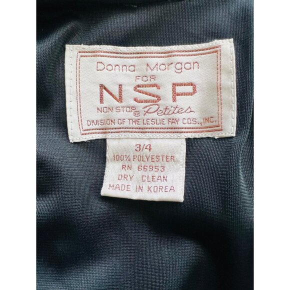 1980's DONNA MORGAN for NSP Raglan Sleeve Dress Floral Pleated Dress Size 3/4 - Picture 8 of 8